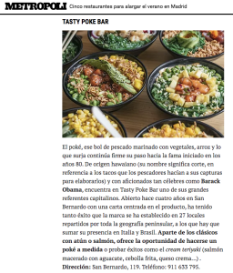 Tasty Poke - Prensa